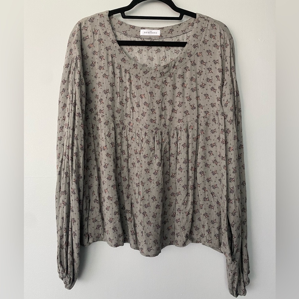 Neuflora Shirt - grey floral